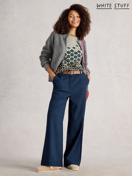 White Stuff Grey Bobby Boucle Zip Cardigan (G18277) | £65