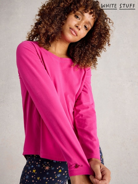 White Stuff Pink Eva Jersey Pyjama Top (G18308) | £30