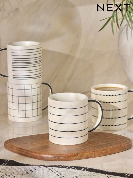 Set Of 4 Lars Stripe Mugs