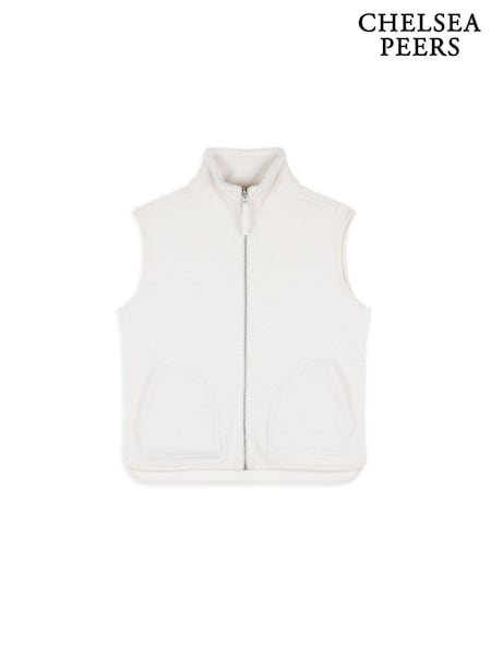 Chelsea Peers Natural Borg Fleece Reversible Gilet (G18392) | £60