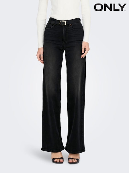 Only Black High Waist Wide Leg Stretch Jeans (G18426) | £45