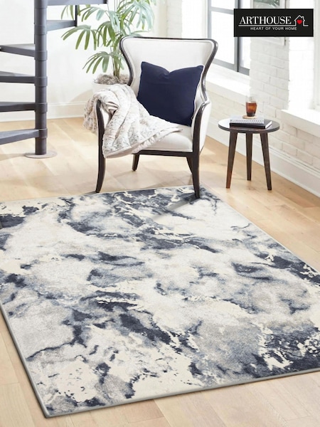 Arthouse Navy Muse Bahia Marble Rug (G18516) | £50 - £130