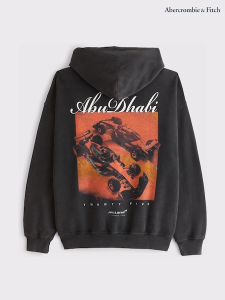 Abercrombie & Fitch Black F1 McLaren Graphic Popover Hoodie (G18529) | £75