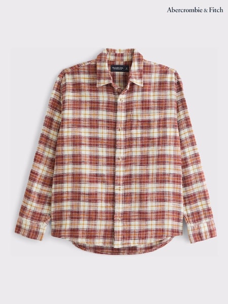 Abercrombie & Fitch Red Plaid Flannel Shirt (G18535) | £65