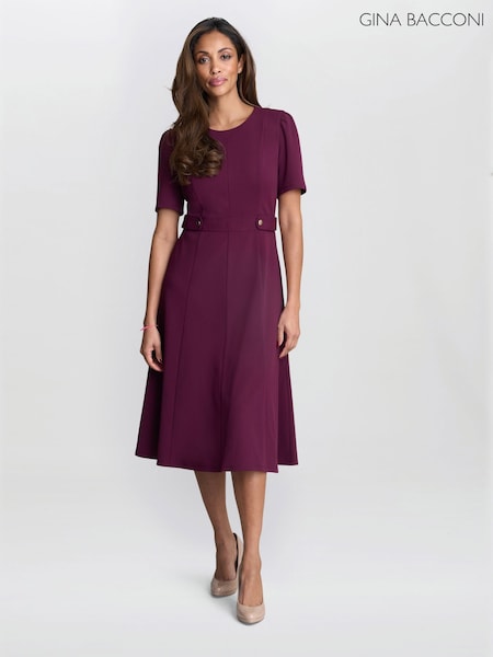 Red Mel Fit And Flare Midi Dress (G18550) | £180