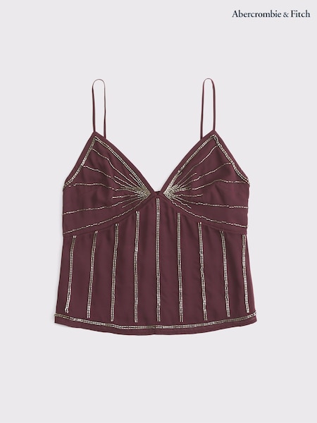 Abercrombie & Fitch Red Beaded Cami Vest (G18630) | £60