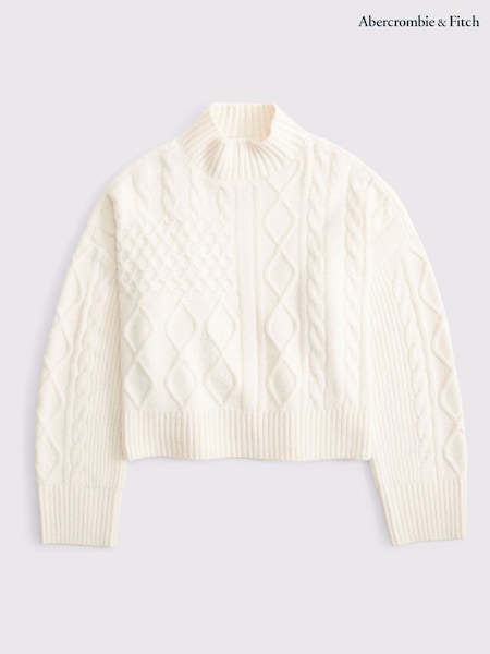 Abercrombie & Fitch Cream Turtleneck Jumper (G18645) | £58