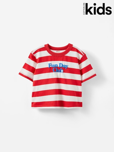 Cotton On Red Bobbi Short Sleeve Graphic T-Shirt (G18695) | £12