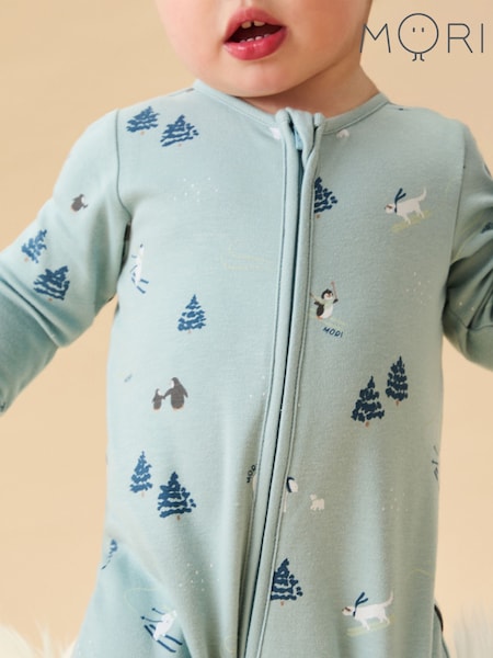 MORI Supersoft Two Way Zip Up Sleepsuit (G18736) | £34