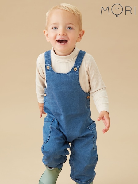 MORI Blue Corduroy Adjustable Dungarees (G18748) | £35 - £37