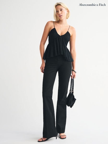 Abercrombie & Fitch Black High Rise Forme Bootcut Trousers (G18785) | £65