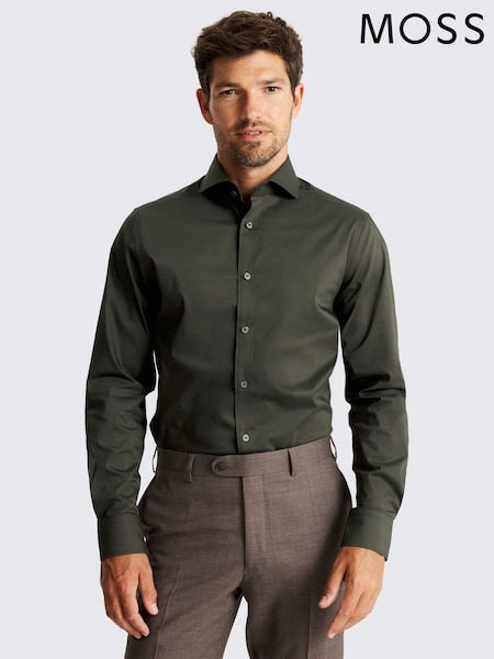MOSS Tailored Fit Green Stretch Shirt (G18900) | £35