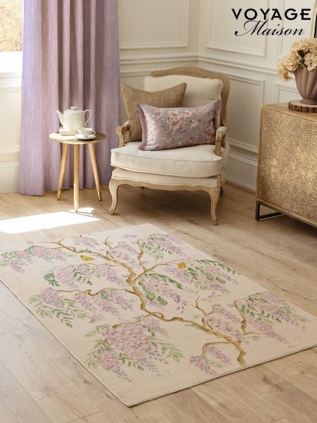 Voyage Maison Mauve Mariposa Meadows Printed Rug (G18940) | £224 - £340