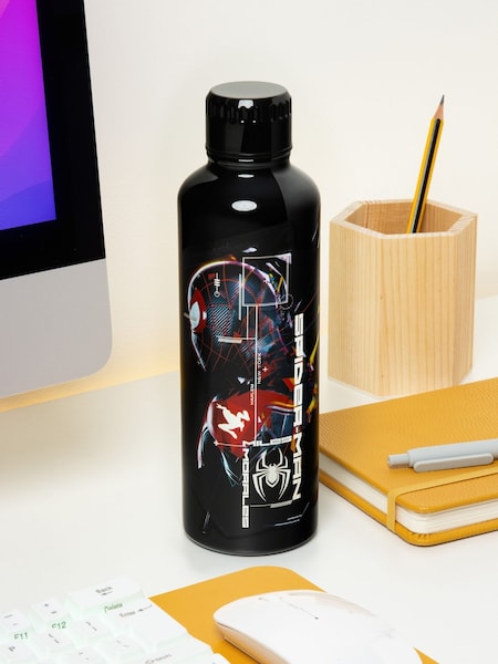 Spider-Man Black Miles Morales Metal Water Bottle (G18984) | £35