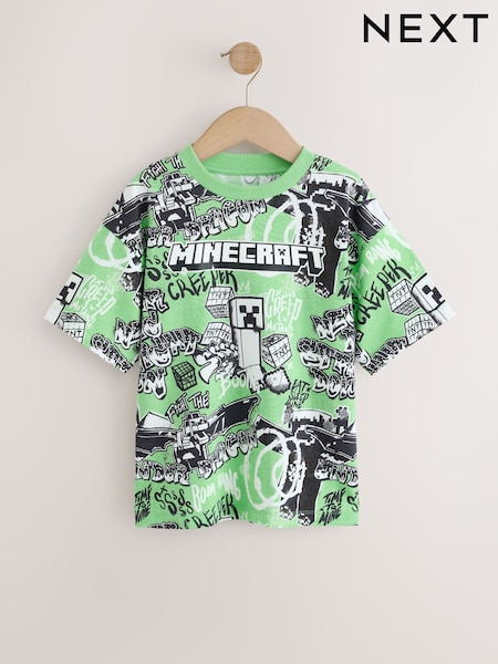 Lime Green All Over Print - Minecraft T-shirt (3-16yrs)