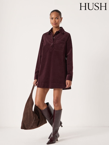 Hush Purple Cotton Cord Mini Dress (G19088) | £120