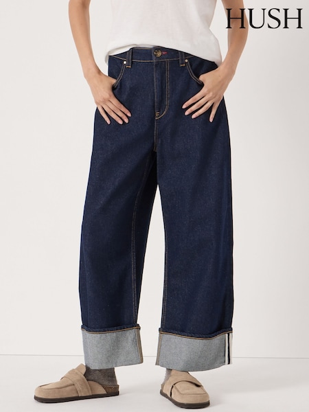 Hush Blue Faith Turn Up Barrel Leg Jeans (G19132) | £110