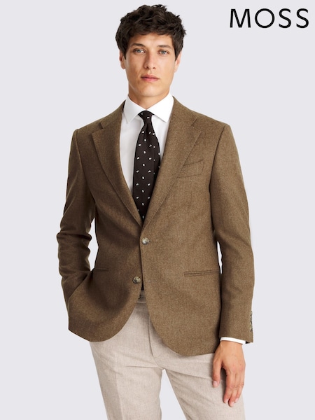 MOSS Tailored Fit Gold Flannel Jacket (G19134) | £169