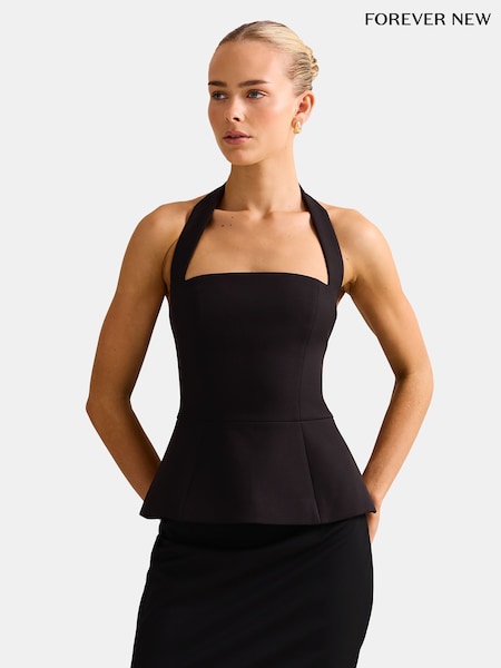 Forever New Black Kendall Halter Neck Top (G19155) | £59