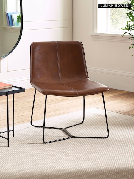 Julian Bowen Brown Tan Joren PU Leather Lounge Chair (G19238) | £175