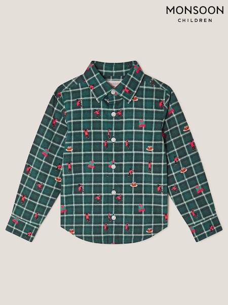 Monsoon Green Christmas Check Shirt (G19246) | £19 - £22