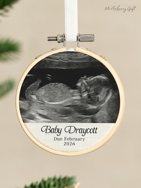 Photo Memory Hoop Baby Scan Christmas Decoration by No Ordinary Gift (G19265) | £15