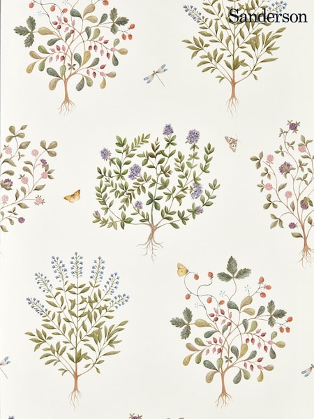 Sanderson Damson/Quince Highgrove Thyme Walk A4 Wallpaper Sample (G19535) | £1
