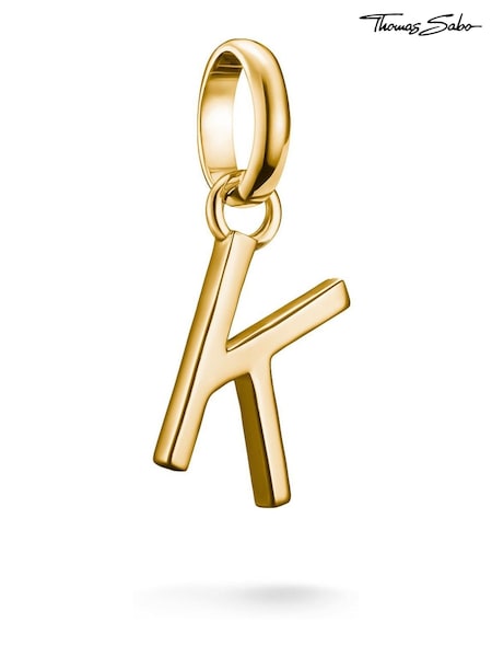 Thomas Sabo Gold Charm Connect letter K Pendant (G19607) | £30