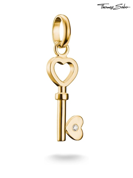 Thomas Sabo Gold Plated Charm Connect Love Key Pendant (G19618) | £45