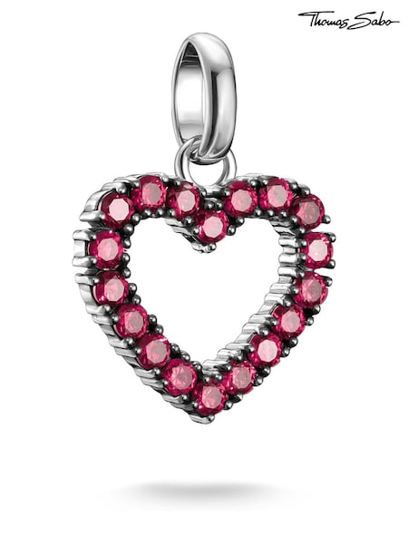 Thomas Sabo Red Charm Connect Heart With Red Stones Pendant (G19622) | £70