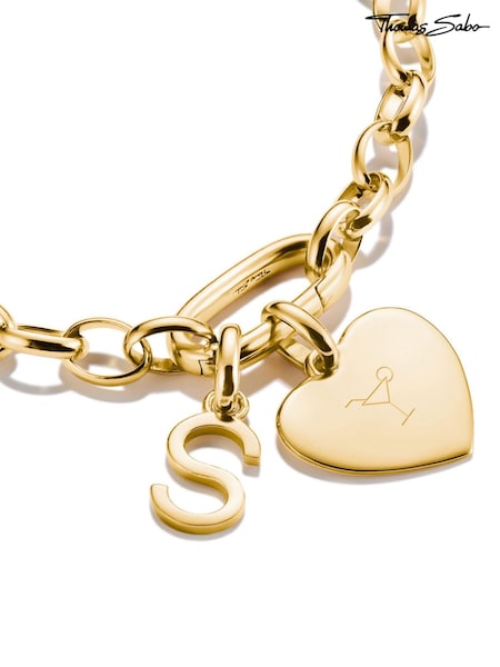 Thomas Sabo Gold Charm Connect Letter S Pendant (G19652) | £30