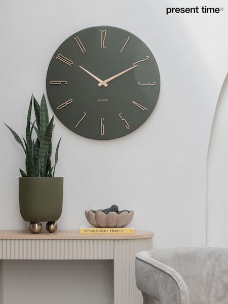 Present Time Green Esmerado Large Wall Clock (G19684) | £87