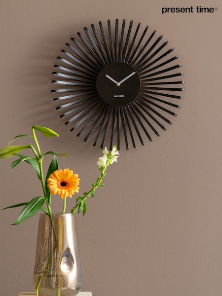Present Time Black Polo Wall Clock (G19692) | £92