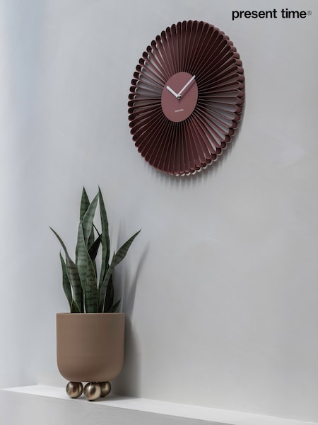 Present Time Red Cascara Wall Clock (G19698) | £92