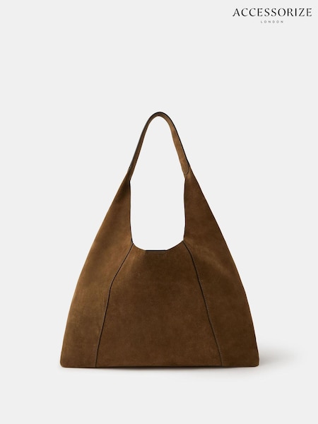 Accessorize Brown Extra Larger Suede Shoulder Bag (G19767) | £79