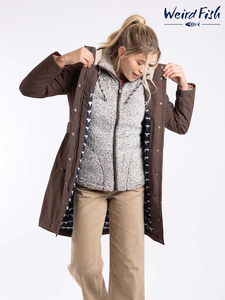 Weird Fish Brown Kenzie Waterproof Coat (G19945) | £150