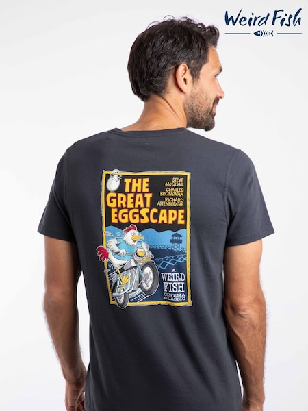Weird Fish Blue The Great Eggscape Back Print Artist T-Shirt (G19964) | £28