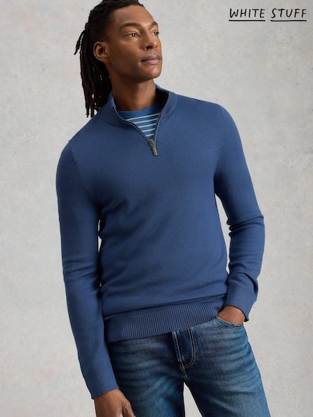 White Stuff Blue Newport Merino Funnel Jumper (G20227) | £70