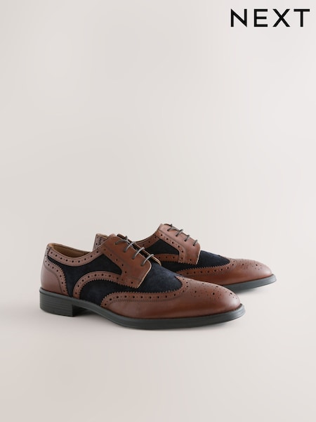 Tan Brown - Regular Leather Brogue Shoes