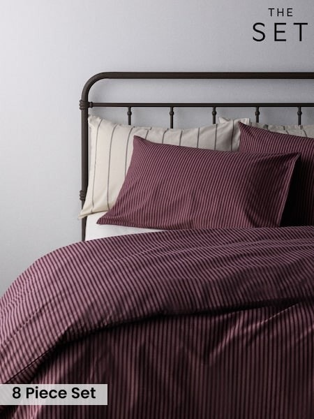 The Set 8 Piece Duvet Cover And Pillowcase Set With Fitted Sheets