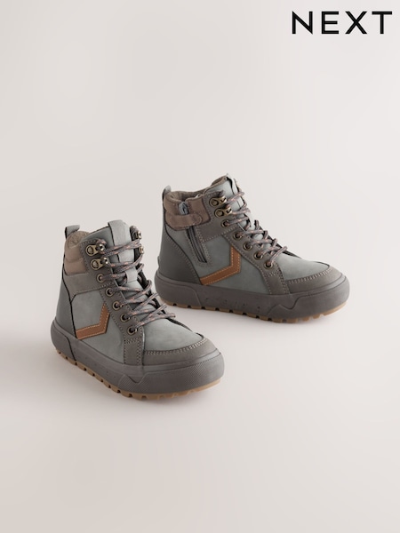 Grey - Skate Cleat High Top Boots