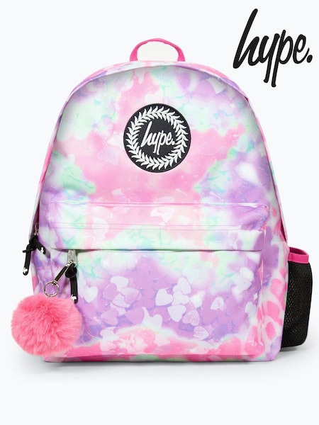 Pink - Hype Unisex Multi Tie Dye Star Badge Backpack