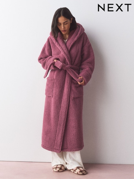 Raspberry - Teddy Long Dressing Gown