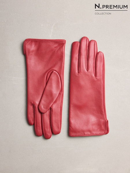 Red - N. Premium Leather Gloves