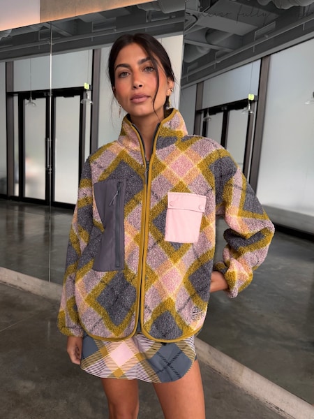 Check Tartan - Never Fully Dressed Borg Zip Up Jacket
