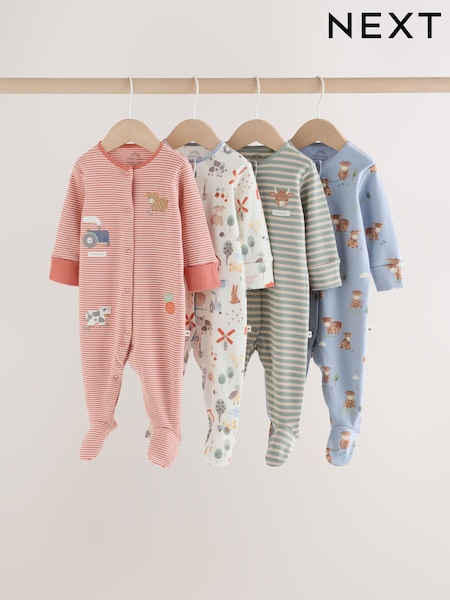 Green Farm Hamish - Sleepsuits 4 Pack (0mths-2yrs)