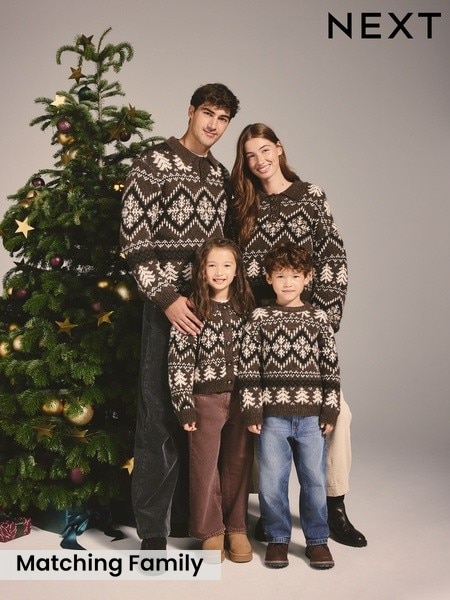 Brown - Regular Fairisle Matching Family Christmas Jumper