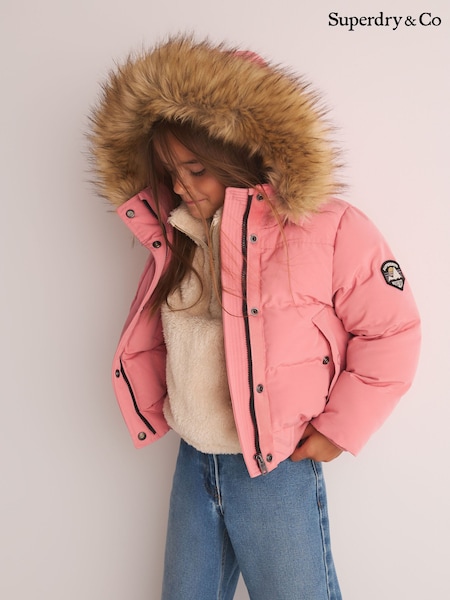 Rose Pink - Superdry Everest Padded Bomber Coat