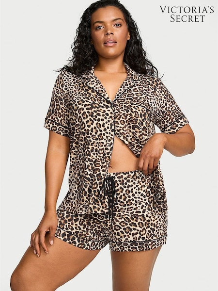 Leopard Brown - Victoria's Secret Modal Short Pyjamas Set