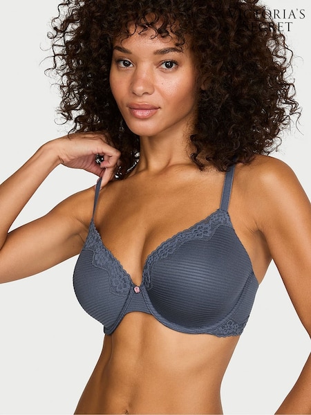 Bluestream - Victoria's Secret Cotton Stripe Lace Trim Bra